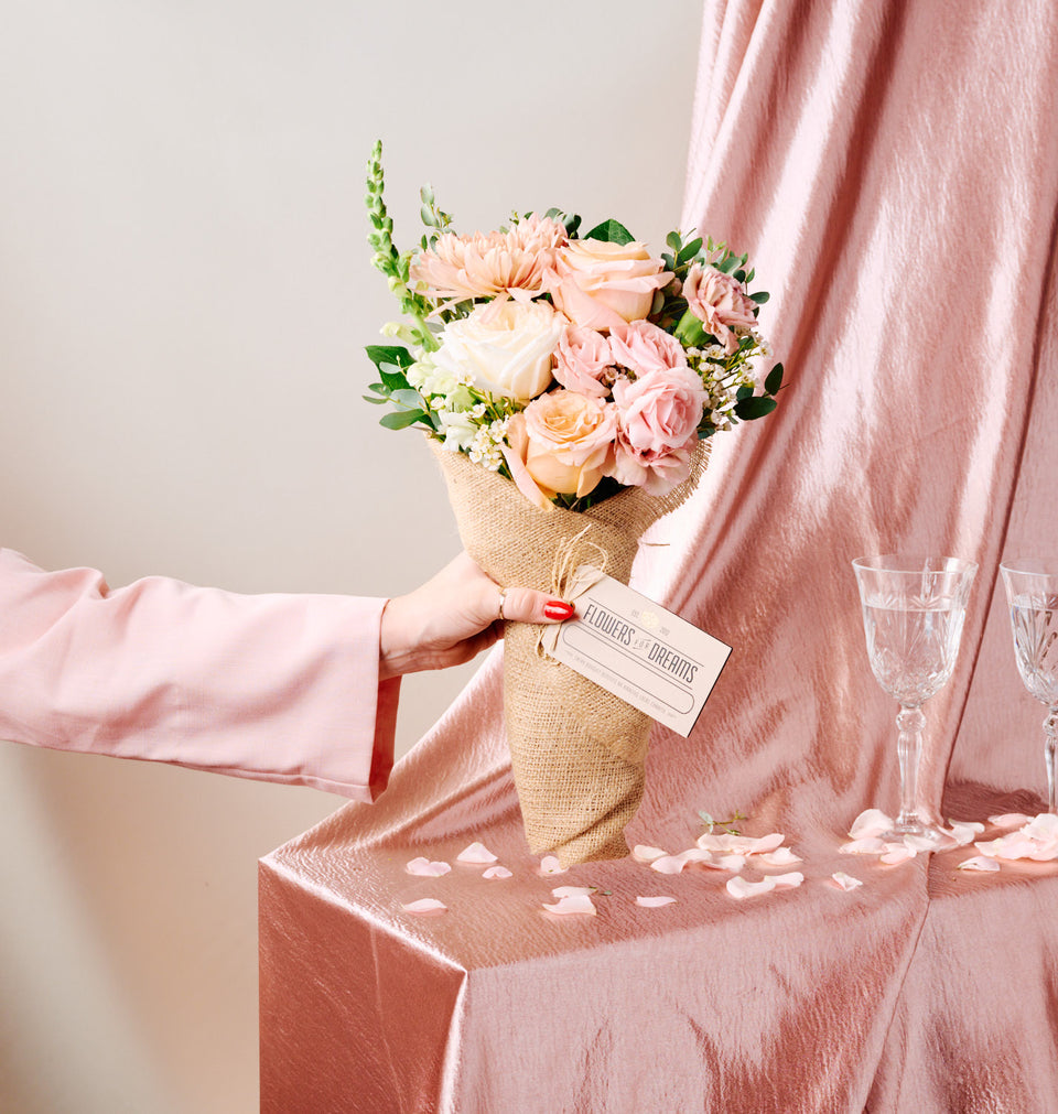 The Blush bouquet – one of our most popular options for flower delivery