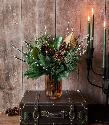 Flowers for Dreams Evergreen Arrangement fresh winter greens symbolizing growth renewal and calm energy.