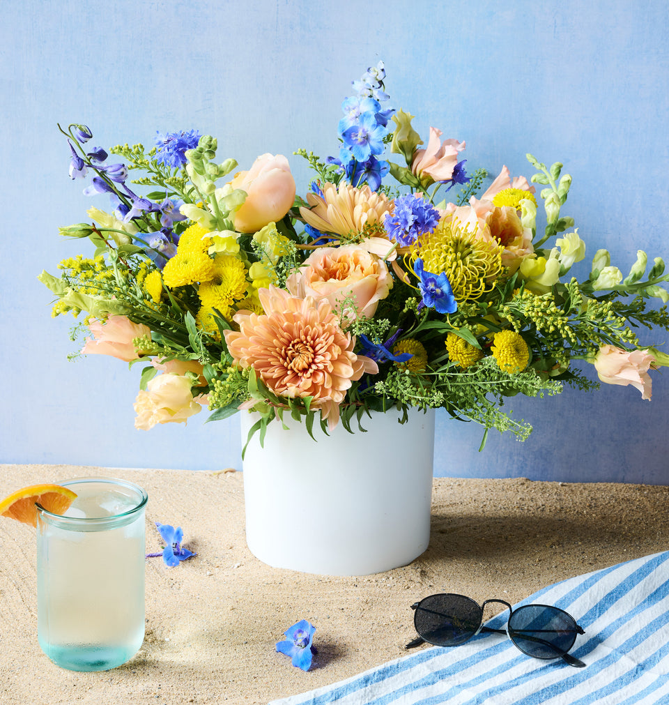 Lakeshore flower arrangement with soft seasonal blooms, Flowers for Dreams
