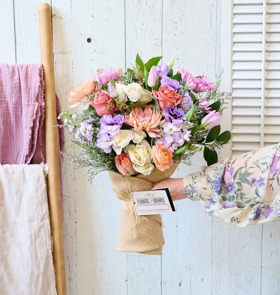 Our local flower shops create this beautiful Blossom bouquet for our customers