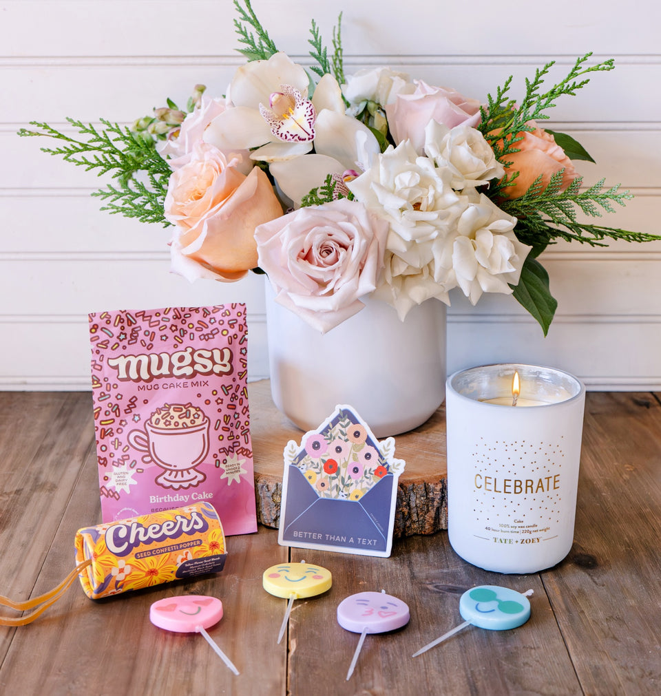 Send our The Celebrate Bundle bouquet of flowers to someone