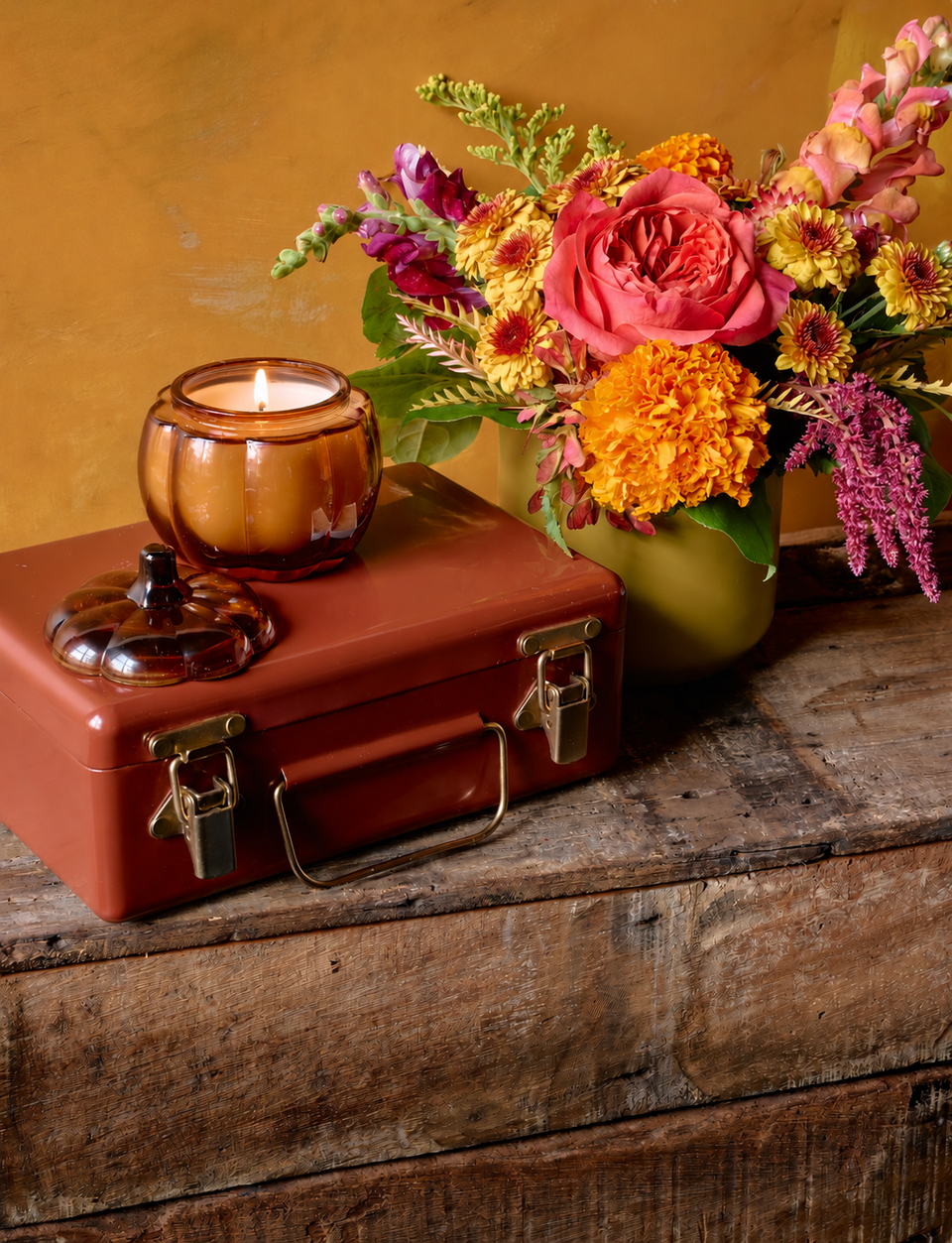 Photograph of The Pumpkin Candle Set flower bouquet