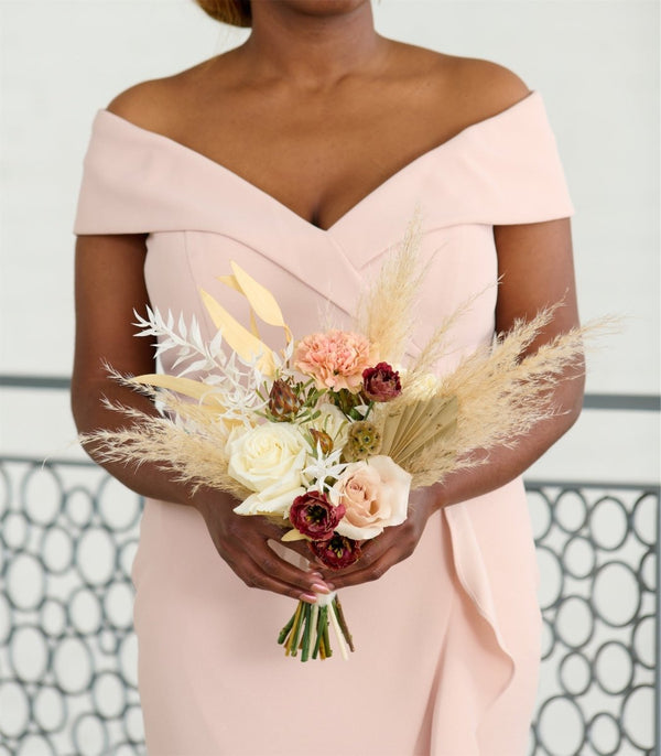 Bridesmaid Bouquet Avant Garde Tan Neutral - Flowers for Dreams